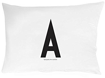 Design Letters Buchstaben Kissenbezug (A-Z) | Baumwolle Kissenbezug 70x50 | Kissenbezug Weiß | Ideal für dekokissen, Outdoor Kissen, Couchkissen & Sofa Kissen