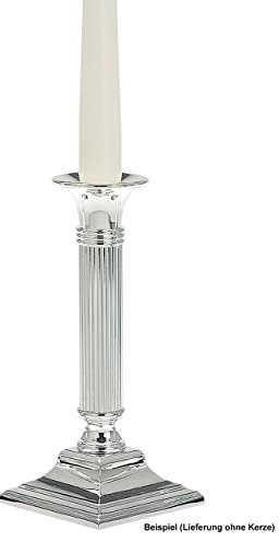 SILBERKANNE Leuchter Riefen mittel quadratischer Fuß H 19,0cm versilbert