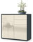Vladon Sideboard Ben, Made in Germany, Kommode mit 2 Türen und 2 Schubladen, Schwarz matt/Creme Hochglanz (79 x 74 x 36 cm)