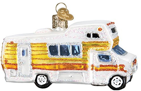 Old World Christmas Classic Motorhome Glass Blown Ornament for Christmas Tree, Handcrafted Holiday Decoration, Camping Collection