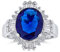 Personalisierte Art Deco Stil Königsblau Oval Baguette Halo 6 Ct Aaa CZ Simulierter Saphir Solitär Statement Verlobungsring Für Frauen Versilbert Anpassbar