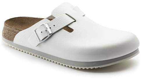 Birkenstock Boston, Pantofole da casa con Tacco Aperto Unisex-Adulto, Bianco, L9 M7 40.0