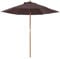 Outsunny 2.5m Wood Garden Parasol Sun Shade Patio Outdoor Wooden Umbrella Canopy Coffee