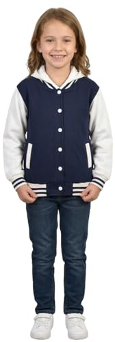 A2Z 4 Kids Girls Boys Hooded Varsity Baseball Jacket Lightweight Coat | Classic Hooded Baseball Jacket for Casual Wear and Everyday Comfort