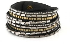 Lizas Armband Glamour Deluxe Farbe: Dunkelgrau - mit Glitzersteine Dreifach-Armband Länge: ca. 19cm Material: Kunstleder Damit wird jedes Outfit zum absoluten Highlight. Armband mit Glitzersteinen.