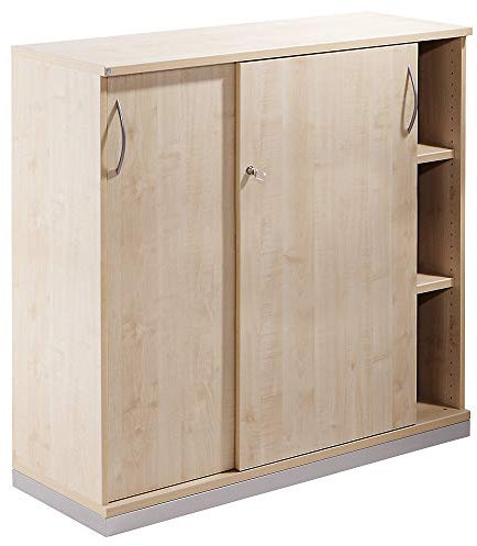 kaiserkraft | THEA - Schiebetürenschrank | 2 Fachböden | 3 Ordnerhöhen | Ahorn-Dekor