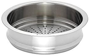 Le Creuset Panier Vapeur, Ø 20 cm, Inox 3-ply, Convient aux Casseroles et Faitouts de Ø 20 cm, Avec Poignées, Argenté