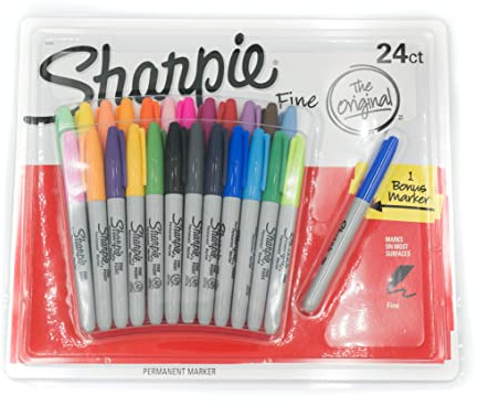 Sharpie Mixed Colours Permanent Marker Pens 24 Pack + 1 Free Marker