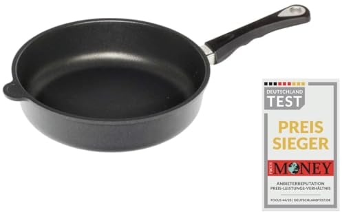 AMT Gastroguss Bratpfanne 20 cm Ø, 5 cm hoch, fester Stiel, induktionsgeeignet, Lotan® Antihaft-Veredelung, Gusspfanne (Aluguss), AMZN-I-520