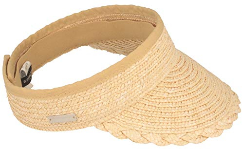 Seeberger Damen Strohschild Klettverschluss (One-Size) (Leinen-Hellbeige, One Size)