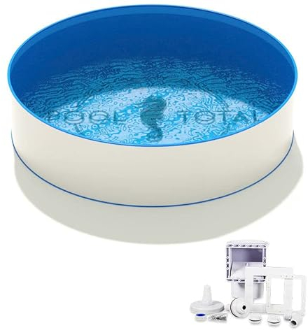 Pool Set Basis+ Ø 5,00 x 1,35m Folie 0,8mm/ Stahlrahmen Pool/Schwimmbad- Set/Schwimmbecken Stahlwand