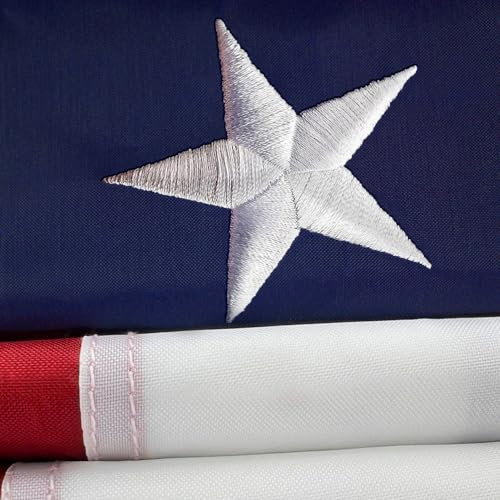 brodée étoiles cousu Rayures U.S. en nylon Drapeau US – Supreme de qualité en nylon Oxford en intérieur/extérieur, Tissu, Drapeau des USA, 3x5
