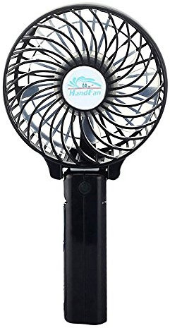Bestland Handheld Mini Fan Portable Cooling Fan Rechargeable Folding Desktop Fans with 18650 Battery for Home and Travel (Black)