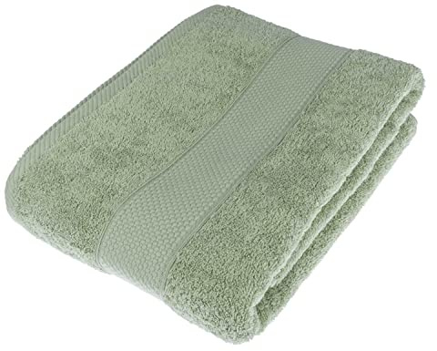HOMESCAPES Sage Green Turkish Cotton Bath Sheet Super Soft Thick & Absorbent 500 GSM Towel Heavy Weight for everyday Luxury
