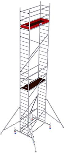 Rollgerüste Faltgerüst (Alu), Arbeitshöhe 9,8 m, Standhöhe 7,8 m,Gerüsthöhe 9 m, Gewicht 184,1 kg