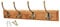 keypak Victorian 4-Hook Wall-Mounted Wooden Coat Rack, 45cm - Oak Finish Board, Antique Brass Coat Hooks - Fixings Included