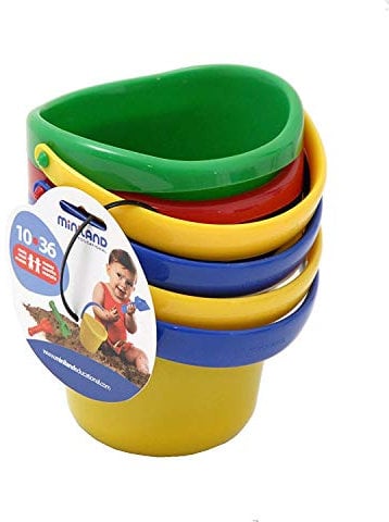 Miniland - Set Juguetes Playa para Bebés, Resistentes para Arena y Nieve, Juegos de Playa y Exterior, Diversión al Aire Libre (Set 4 Cubos)