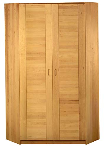 BioKinder Eckkleiderschrank Eckschrank Kinder-Kleiderschrank aus zertifiziertem Massivholz Erle 204 x 95 x 32 cm