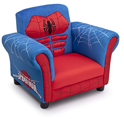 Delta Children Figural Upholstered Chair, Marvel Spider Man (Blue, Red)