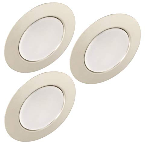 Trango 3er Set 12Volt AC/DC LED Möbel Einbaustrahler I Einbauleuchte I Deckenleuchte TGG4E-038 in Chrom zum Ersetzen herkömmlichen G4 Möbelleuchte I Küchenhaube Lampe usw.
