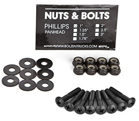 Bolzen Nuts n Bolts Longboard Schrauben Linsenkopf 1 Zoll Kreuz