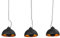 invicta INTERIOR Design Hängeleuchte STUDIO 3 schwarz gold Hängelampe im Retro Stil Industrielampe Blattgold Optik Lampe