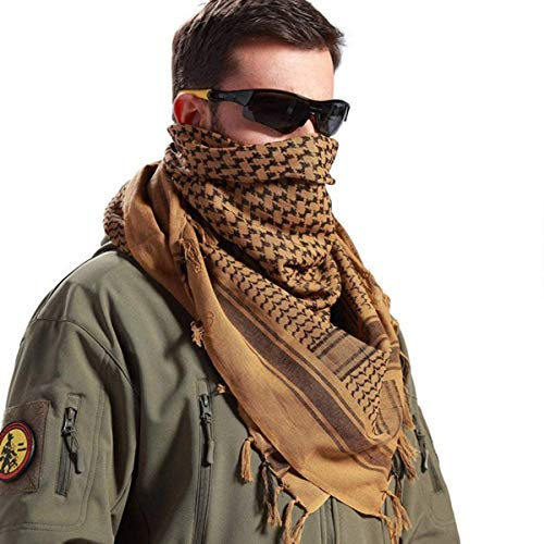 FREE SOLDIER Halstuch/Kopftuch Shemagh,100% Baumwolle Pali-Tuch Schals Unisex,Braun,110 * 110cm