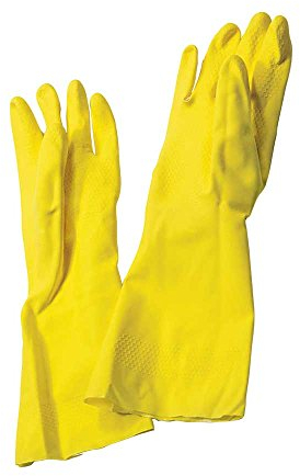Behrend Noppenhandschuhe, Anziehhilfe, Alltagshilfe, Latexhandschuhe, gelb, M, 1 Paar