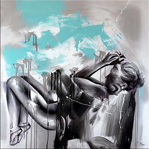Dream and Space - Abstraktes Acrylbild mit Türkis - Frauenakt - Erotische Kunst - Street Art - Martin Klein - Erotik Akt - Moderne Kunst online kaufen