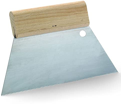 PHD - Rakel - Edelstahl Zahnspachtel A3, 180mm Breite, für kleine Flächen, zum Auftragen von Spachtel- und Klebemassen, Beschichtungen, Fußbodenbeschichtung, Fußbodenversiegelung