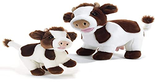Plush & Company Peluche Regina Mucca Pezzata Peluches Giocattolo, Regalo Originale per Bambini, Compleanno Ragazza Ragazzo, Lunghezza 23 cm