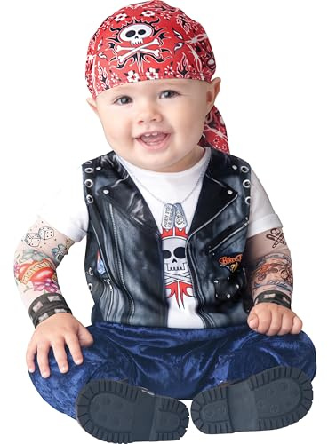Fun World Lil Characters Baby Boy's Born To Be Wild, Black/Red, X-Small