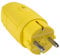 as - Schwabe Gummistecker Schutzkontaktstecker mit doppeltem Schutzkontakt, Leitungen bis max. 2,5mm² - für den Außenbereich geeignet, 230V, 16A, IP44, Gelb, Made in Germany, 62403