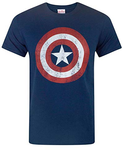 Marvel Captain America Distressed Shield T-Shirt for Men