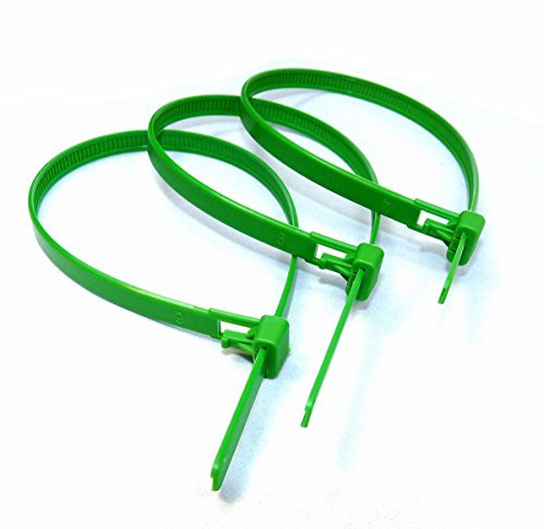 Green Releasable Reusable Cable Ties 7.2mmx300mm, 10 Pieces