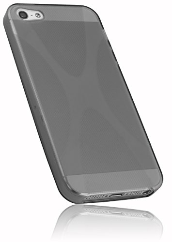 mumbi Hülle kompatibel mit iPhone SE / 5 / 5S Handy Case Handyhülle, transparent schwarz
