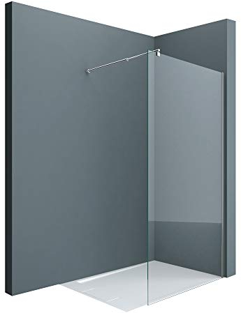 doporro Luxus Duschwand für Dusche Duschabtrennung 90x200cm Walk-In Dusche 8mm ESG-Sicherheitsglas Klarglas inkl. Nanobeschichtung Bremen01K