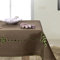DecoKing 40x140 cm olivengrün grün dunkelgrün Tischdecke Tischtuch Tischläufer Geometrisches Muster gestickt elegant praktisch Pflegeleicht Leinoptik Lein Optik mit Borte Modern STP35