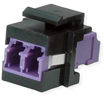 ROLINE Keystone LWL-Adapter LC/LC Duplex, Multimode, OM4, Schwarz, Violett