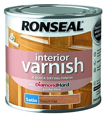 Ronseal RSLIVSFO250 250ml Quick Dry Satin Interior Varnish - French Oak