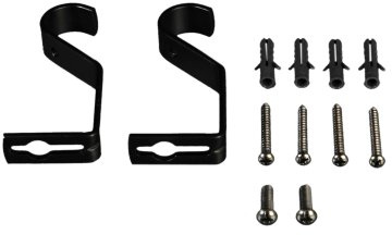 Liedeco Träger für Gardinenstangen 7 cm einläufig Landhaus, ø 16 mm, 2 Stk schwarz