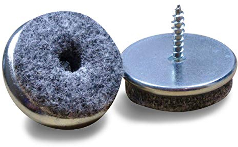 100 Stück Filzgleiter Metall mit Schraube Ø 18 mm, Möbelgleiter