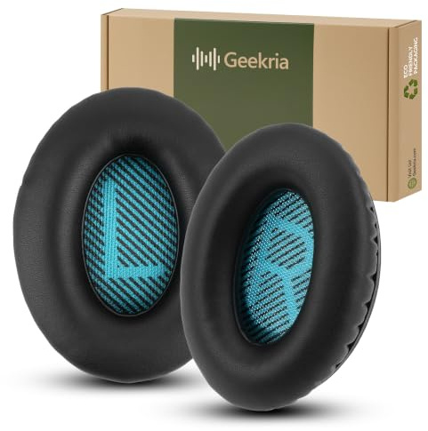 Geekria Replacement Ear Pads for Bose QC25 & SoundLink Around Ear | Memory Foam And Protein Leather, Durable And Long-Lasting, Includes 2 Ear Cushions, Replaces Worn Ear Pads