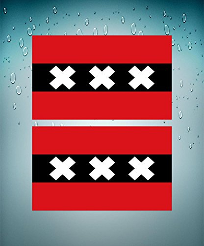 Akachafactory 2 x selbstklebend Sticker Auto Motorrad Biker Flagge Amsterdam Land unten