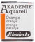Schmincke – AKADEMIE® Aquarell, feine Künstler-Aquarellfarben, Orange, 16 330 044, halbes Näpfchen, Aquarellmalerei, vegane Wasserfarbe