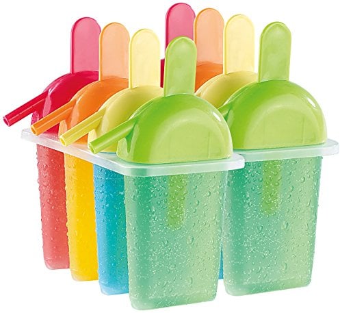 Rosenstein & Söhne Eisformen: Form für 8 selbstgemachte Eis am Stiel mit Trinkhalm (Eis am Stiel selber machen Form, Wassereis selber machen, Joghurt Maker)
