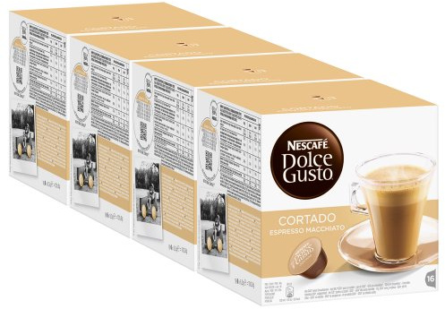Nescafé Dolce Gusto Cortado Espresso Macchiato, Lot de 4, 4 x 16 Capsules