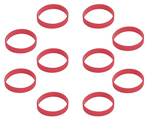 HOEREV in bianco silicone braccialetti carità Bracciali Bracciale in gomma sport bracciale, 10pcs,rosso,Circonferenza di 160 mm XXXS