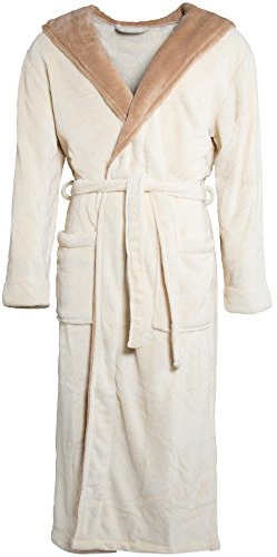 CelinaTex S-XXXL Bademantel Kapuze zweifarbig lang Taschen Damen Herren Unisex Mikrofaser Kuschelfleece Oeko-TEX Texas