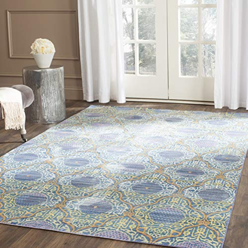 SAFAVIEH Valencia Collection Area Rug - 5' x 8', Lavender & Gold, Boho Chic Distressed Design, Non-Shedding & Easy Care, Ideal for High Traffic Areas in Living Room, Bedroom (VAL106L)